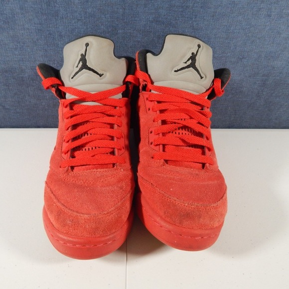 Air Jordan 5 Retro BG University Red/Black Suede 440888-602 Grade School Size 7Y - Picture 2 of 9